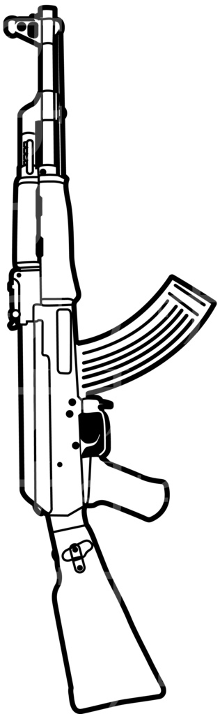 AK47 Gun Assault Rifle PNG transparent Vector tattoo VRchat avatar VROID