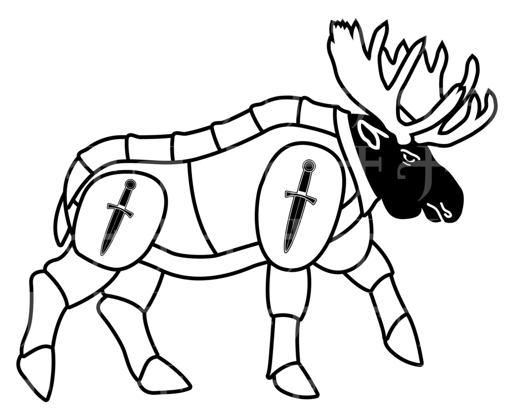 Moose Elk Plate Armor Medieval PNG transparent Vector tattoo VRchat avatar VROID