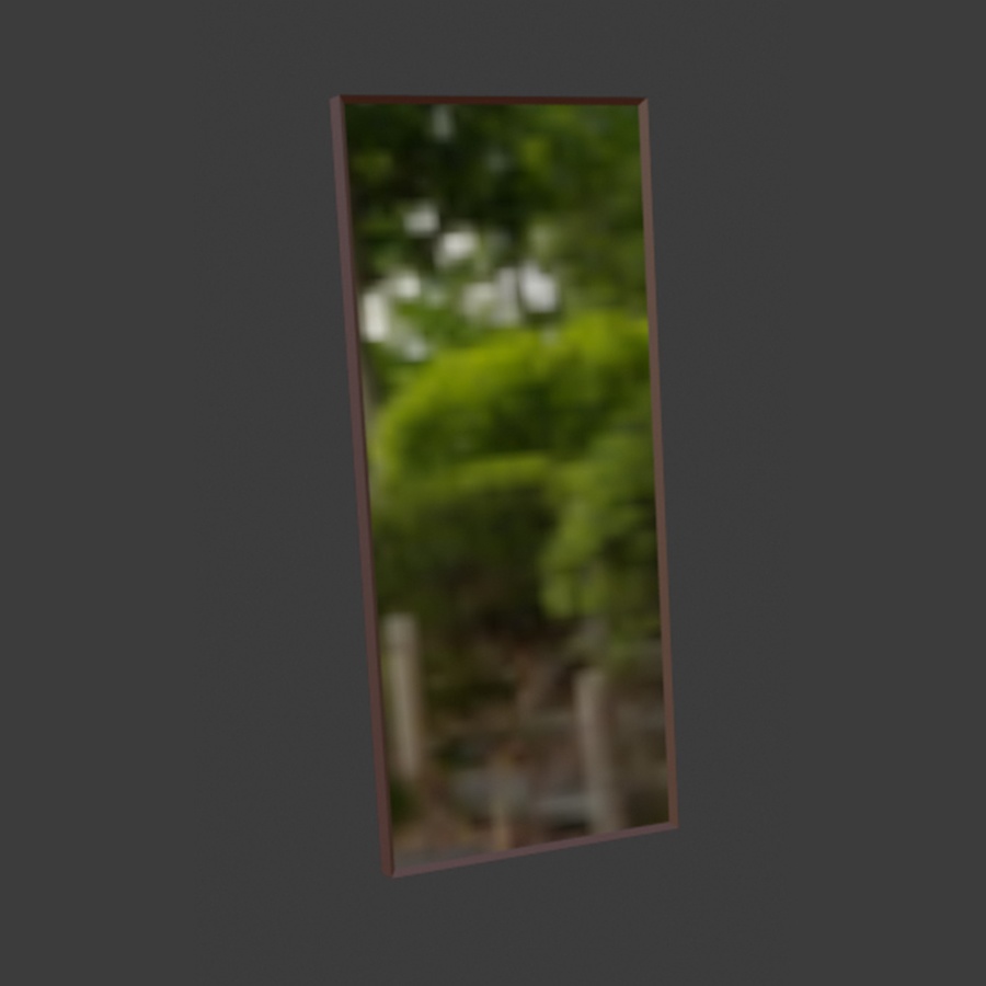 Mirror Tall Standing 3D Blender FBX VRCHAT PROP FREE