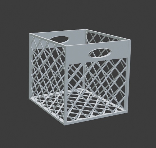 Milk Crate Plastic 3D Blender FBX VRCHAT PROP FREE