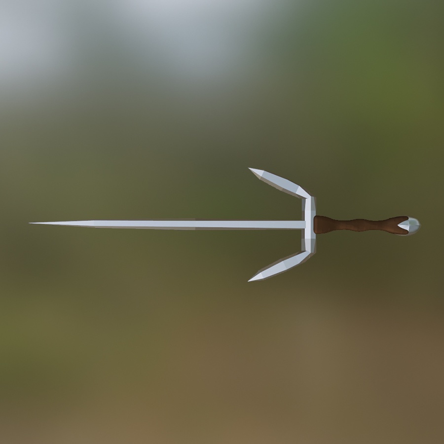 Sai Dagger Weapon Steel Leather Blacksmith 3D Blender FBX VRCHAT PROP