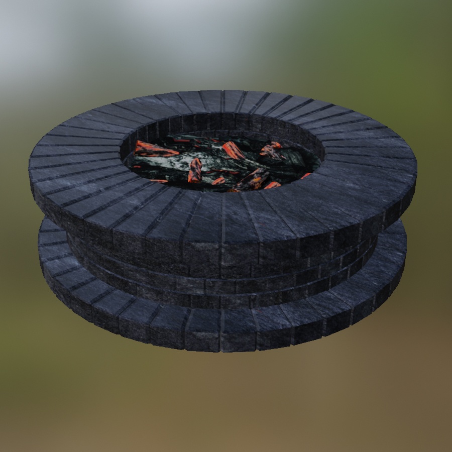 Forge Firepit Blacksmith Smelt Stone Ore Metal Furniture Old Medieval 3D Blender FBX VRCHAT PROP