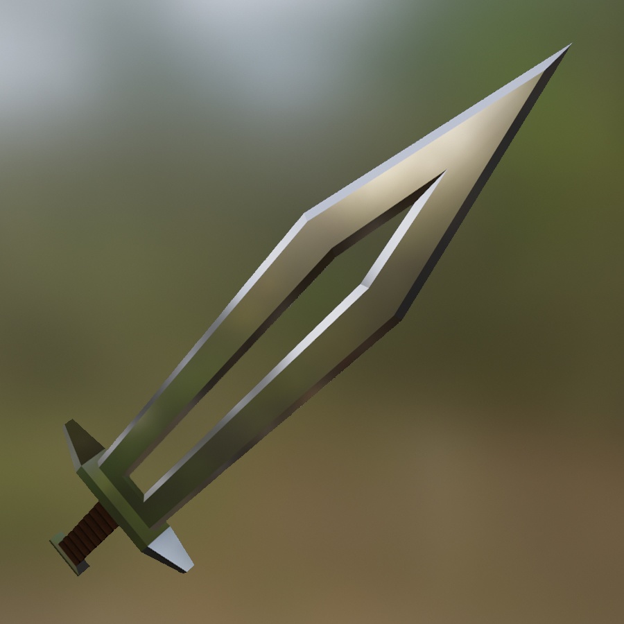 Two Handed Split Sword Steel Leather Blacksmith Melee Weapon Medieval Leatherworking Slash Blade Cut Slicer 3D Blender FBX VRCHAT PROP