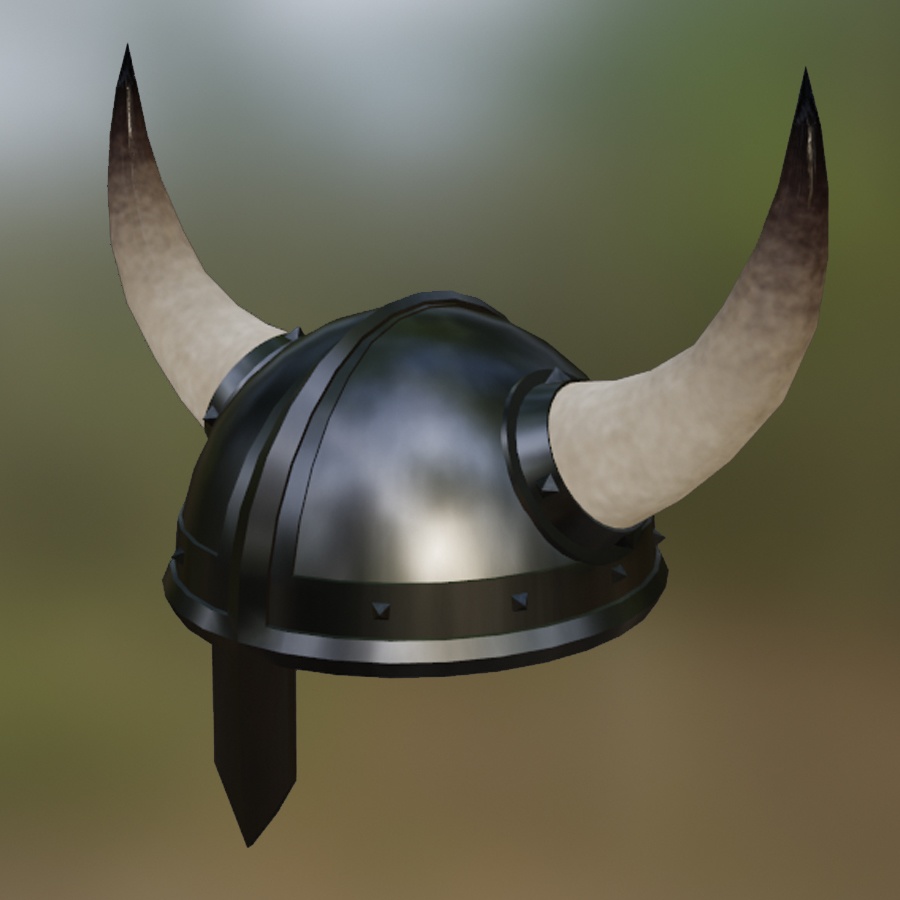 Helm Helmet Vikings Horned Horn Viking Medieval Blacksmith Headwear Armor Steel Keratin Spike 3D Blender FBX VRCHAT PROP
