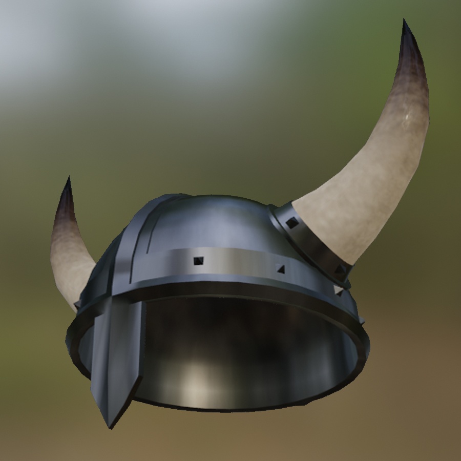 Helm Helmet Vikings Horned Horn Viking Medieval Blacksmith Headwear Armor Steel Keratin Spike 3D Blender FBX VRCHAT PROP