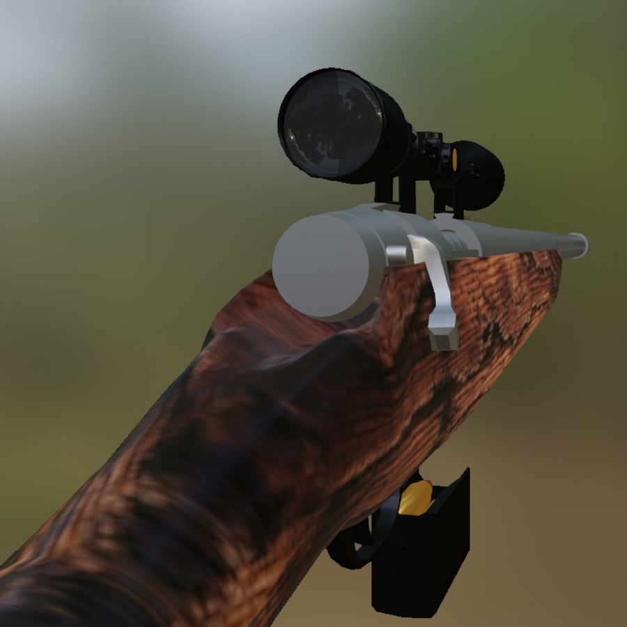 Rifle 30.06 Carbine Gun Sniper Weapon Firearm Hunt Hunting Hunter Shooting Weaponsmith Gunsmith Steel Wood Bullet Ammo Projectile Gunpowder 3D Blender FBX VRCHAT PROP