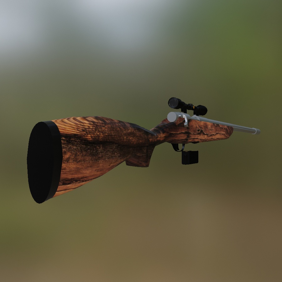 Rifle 30.06 Carbine Gun Sniper Weapon Firearm Hunt Hunting Hunter Shooting Weaponsmith Gunsmith Steel Wood Bullet Ammo Projectile Gunpowder 3D Blender FBX VRCHAT PROP