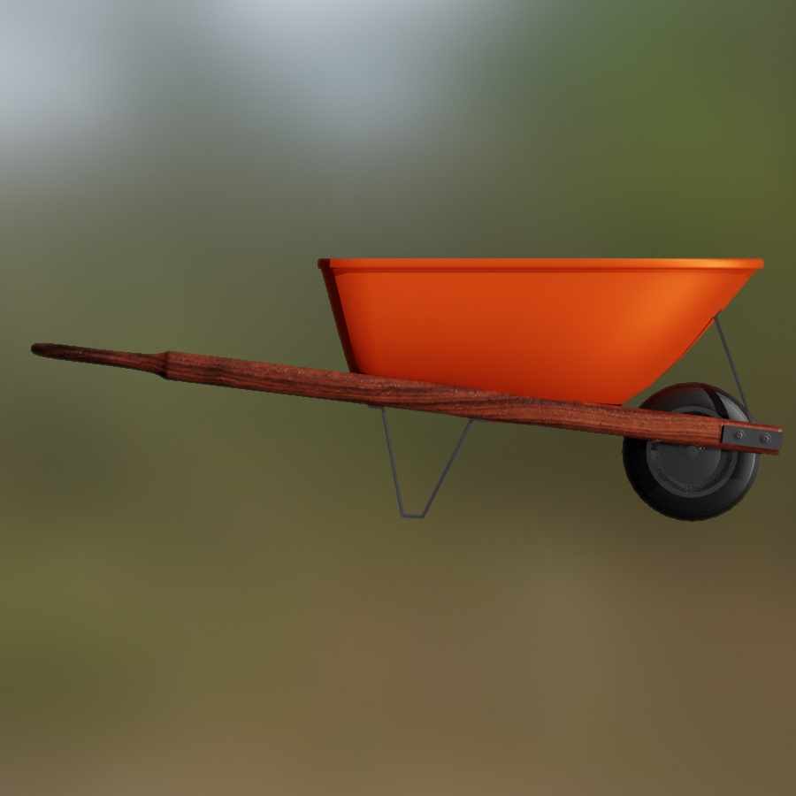 Wheelbarrow Gardening Tools Carrying Dirt Brouette 3D Blender FBX VRCHAT PROP