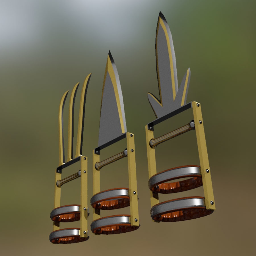 Claws Cestus Talons Weapon Steel Leather Medieval Blacksmith Melee 3D Blender FBX VRCHAT PROP