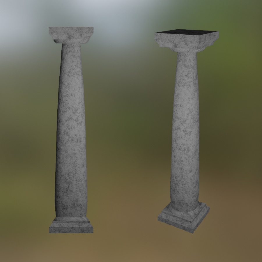 Columns Pillar Stone Limestone Concrete Roman Greek Greece Rome Building 3D Blender FBX VRCHAT PROP