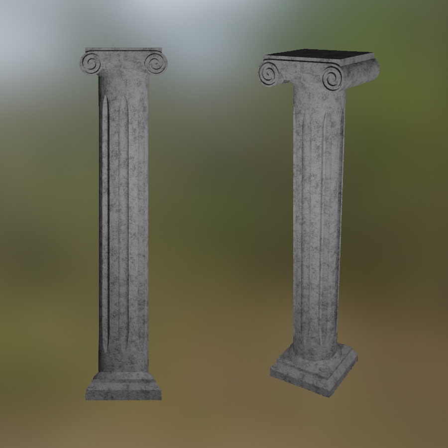 Columns Pillar Stone Limestone Concrete Roman Greek Greece Rome Building 3D Blender FBX VRCHAT PROP