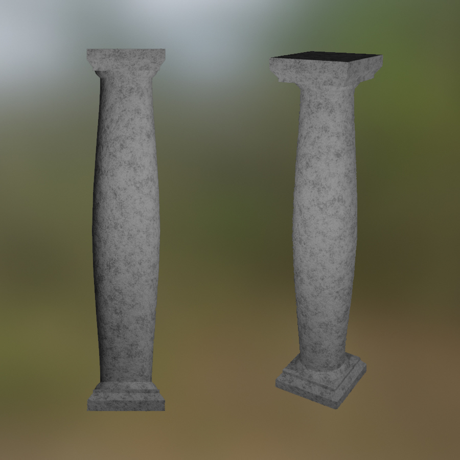 Columns Pillar Stone Limestone Concrete Roman Greek Greece Rome Building 3D Blender FBX VRCHAT PROP
