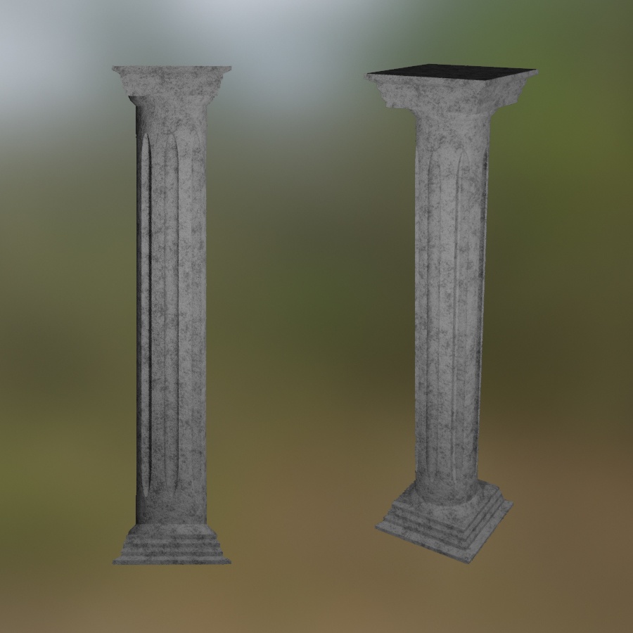 Columns Pillar Stone Limestone Concrete Roman Greek Greece Rome Building 3D Blender FBX VRCHAT PROP