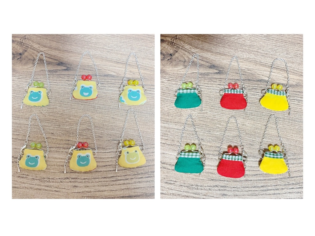 帽子・がま口風バッグ(カエル)