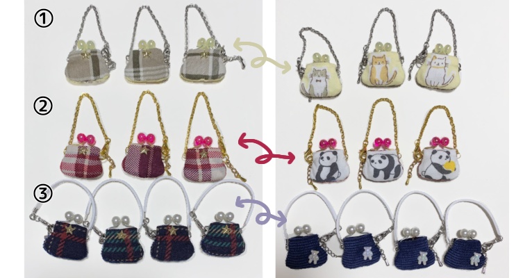 がま口風バッグ(チェック柄)