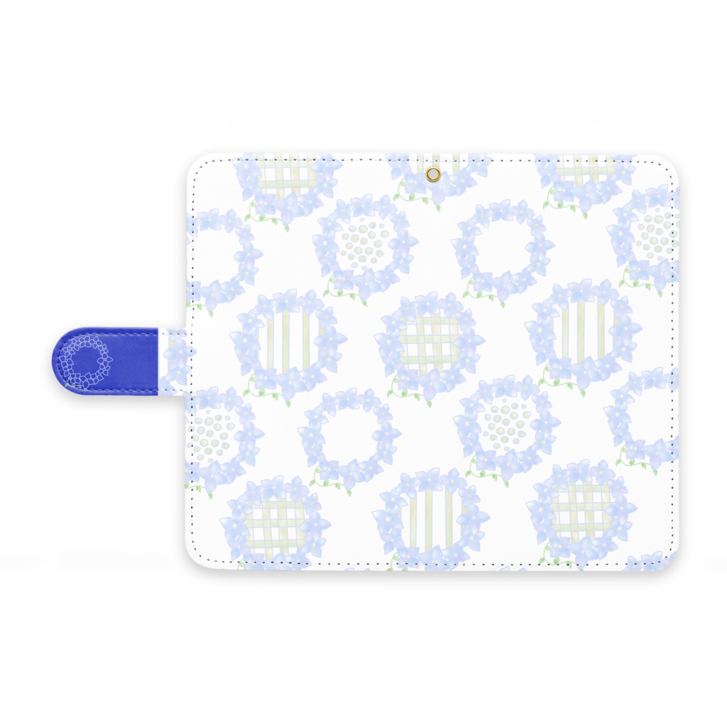 紫陽花柄 Android 全機種対応 手帳型 スマホケース(An-1005w)