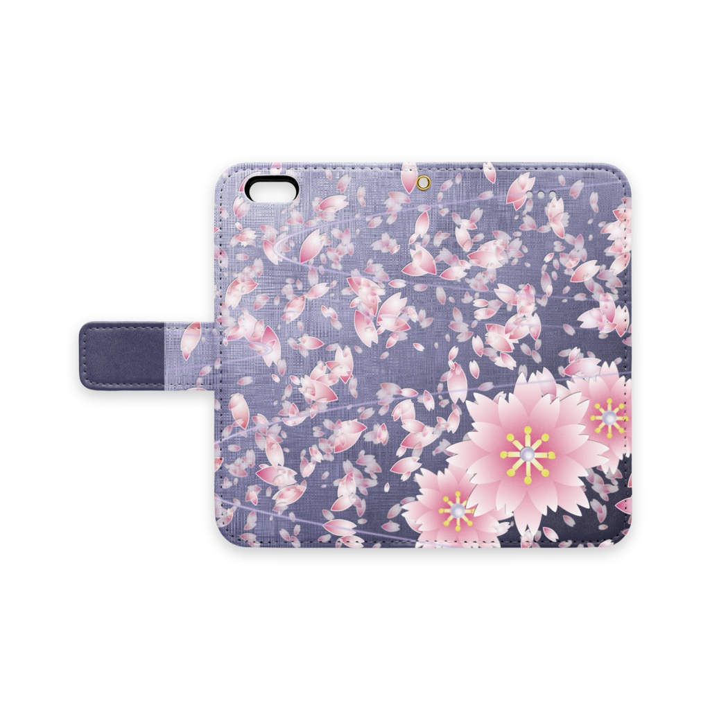 夜桜 手帳型 スマホケース(pn-1006)