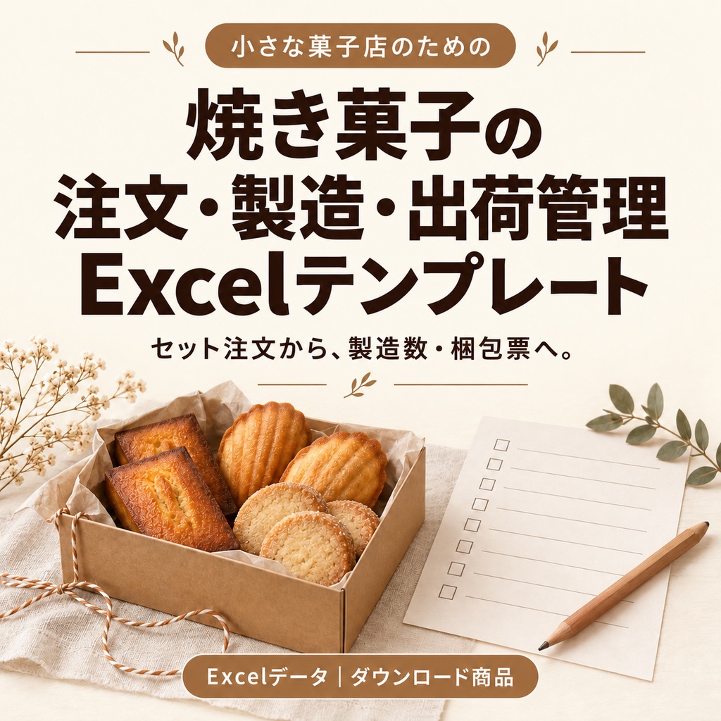 焼き菓子の注文・製造・出荷管理|Excelテンプレート