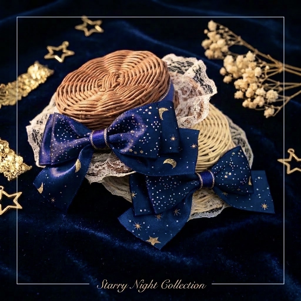 星月夜のカンカン帽(10cmぬい用)
