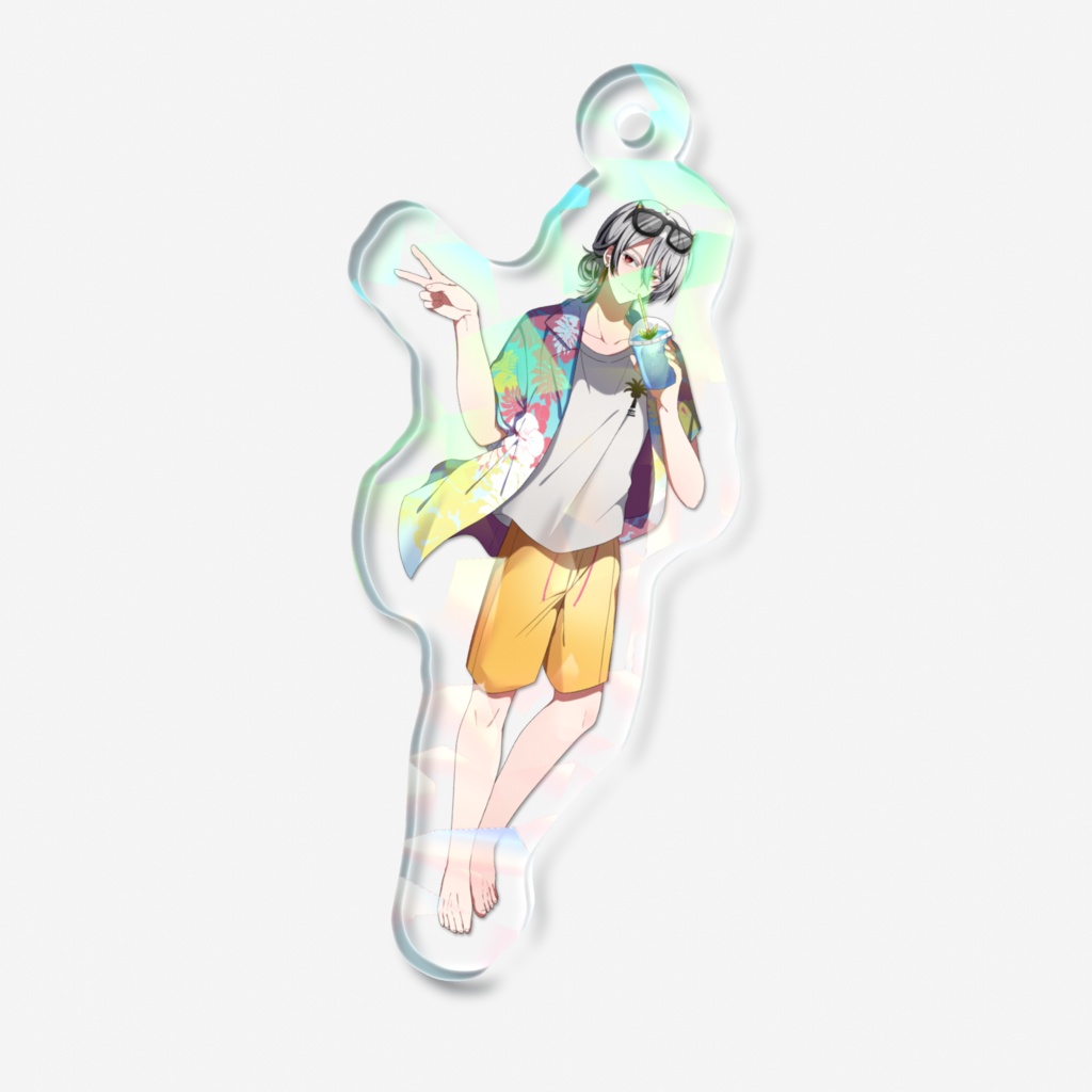 【2025バースデー】猫仙人サマーホログラムアクリルキーホルダー【受注生産】