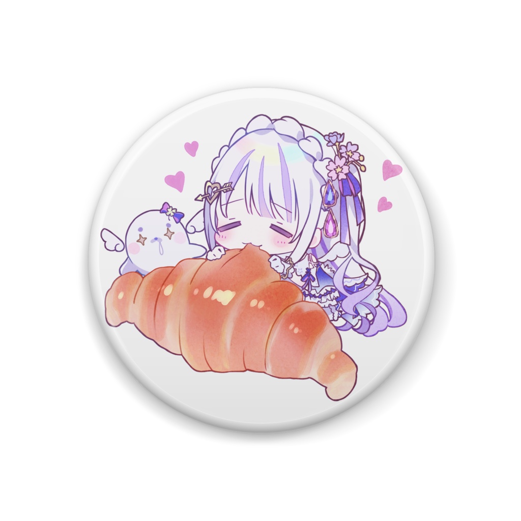 水雪花音 クロワッサンもぐもぐ缶バッジ