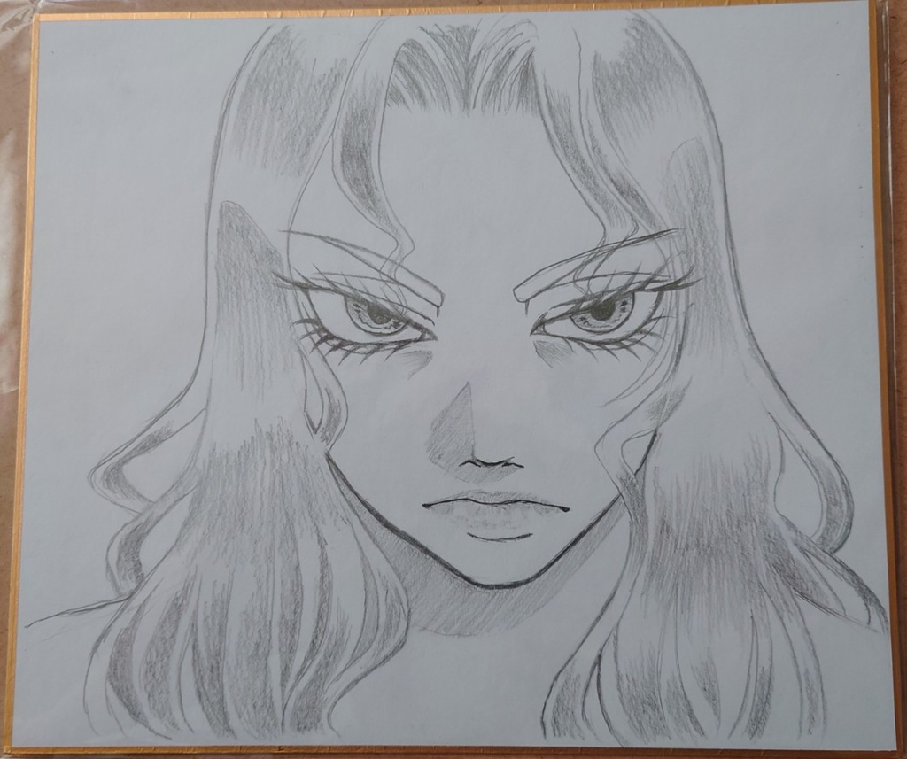アルカード色紙（鉛筆画）