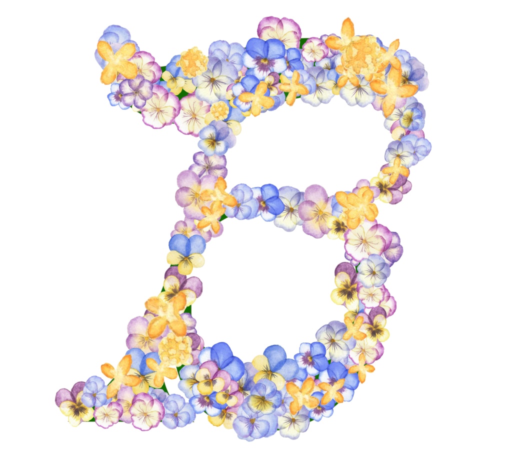 フラワーアルファベット アクキー