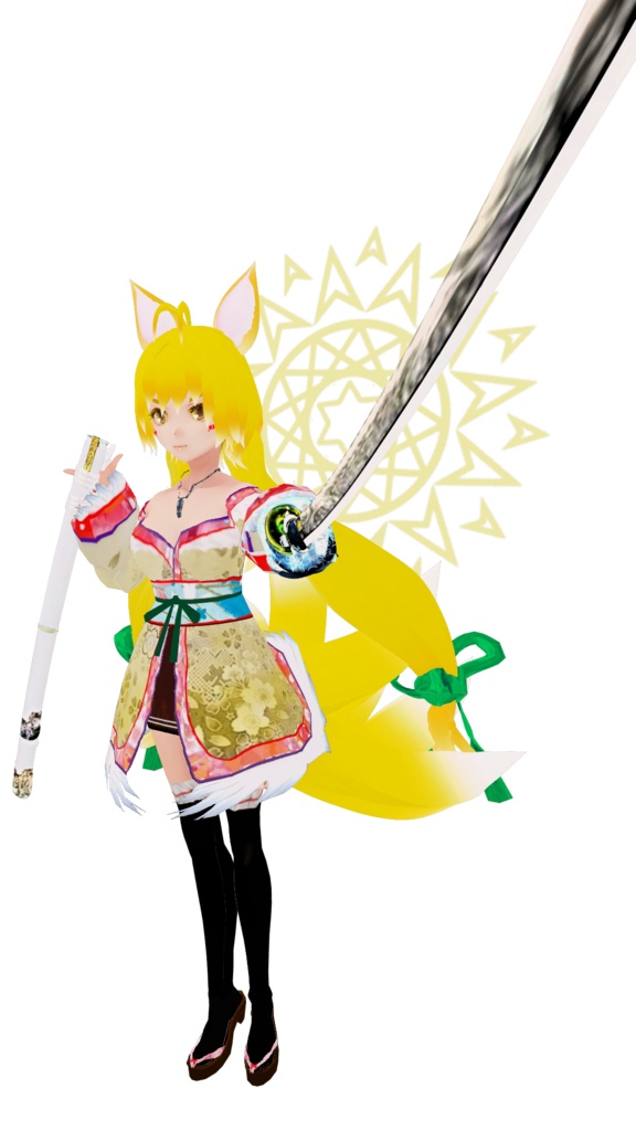VRchat用アバター「金陽狐のキョウコ」オマケつき