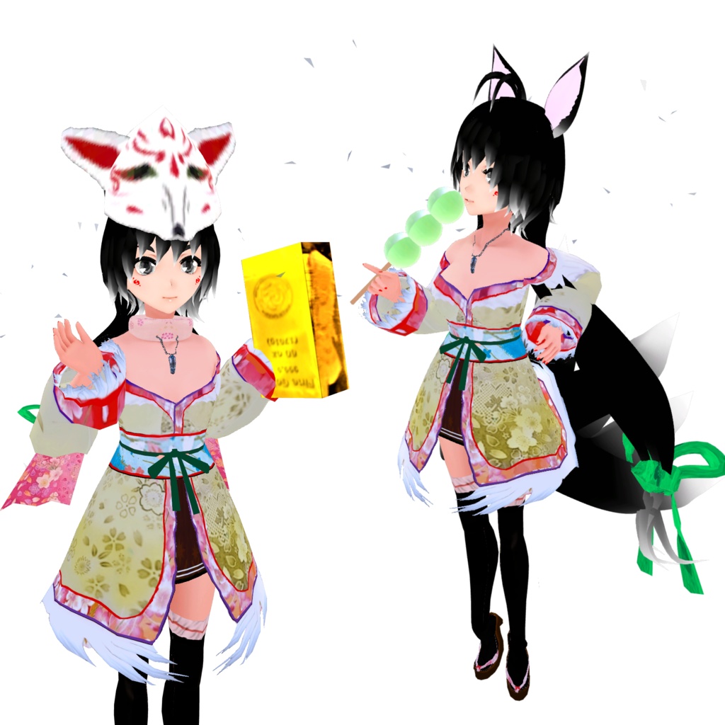 VRchat用アバター「金陽狐のキョウコ」オマケつき