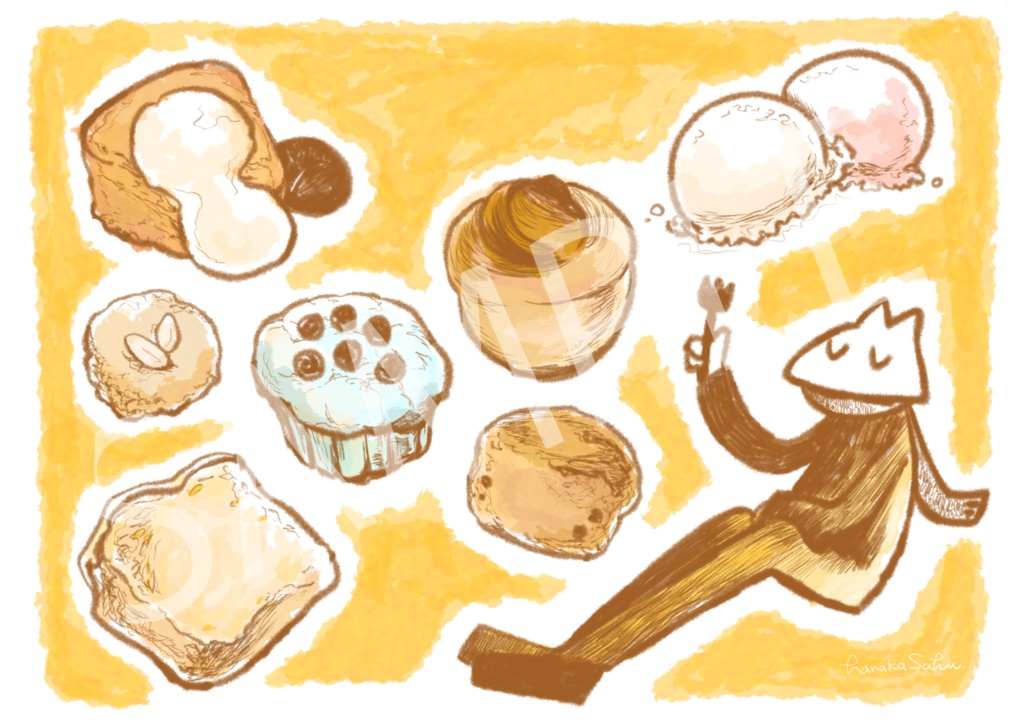 ポストカード『おやつ時間』