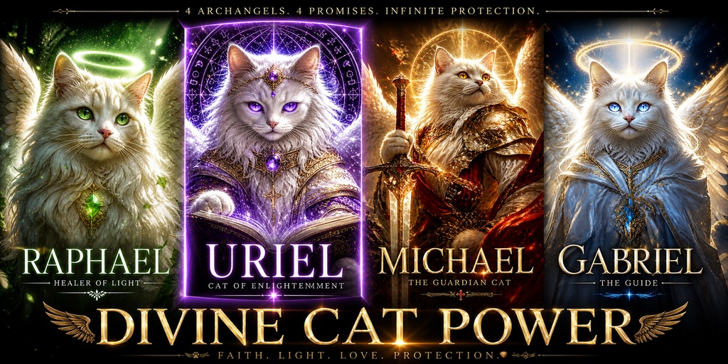 ANGEL SERIES | Michael The Guarian cat A4 Poster