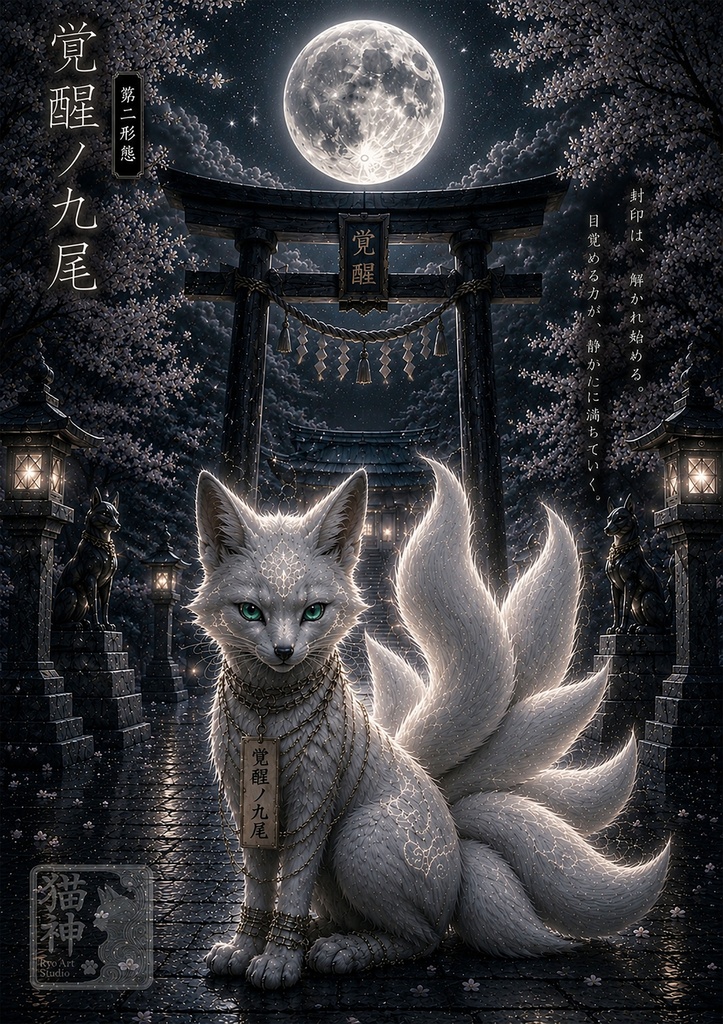 覚醒ノ九尾 ― 第二形態 ― Awakened Nine-Tailed Fox | Japanese Fantasy Poster