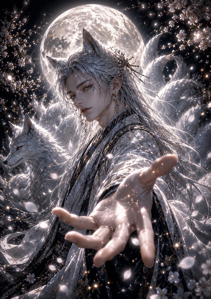 導キノ白狐｜白狐神譚 第二章The Moonlit Guide – Hakuko Shintan Vol.02 | A4 Fantasy Poster