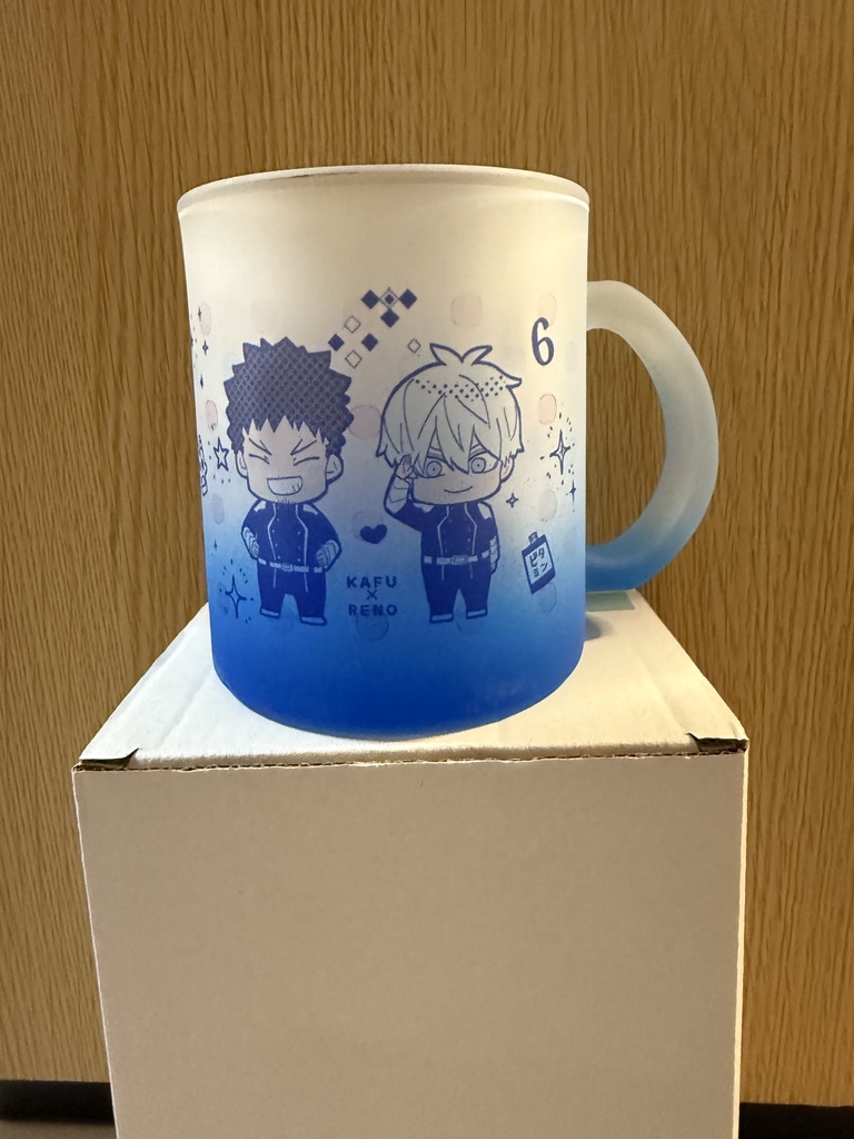 『合体作戦！』フロストマグカップ（水色）＋メガネ拭き