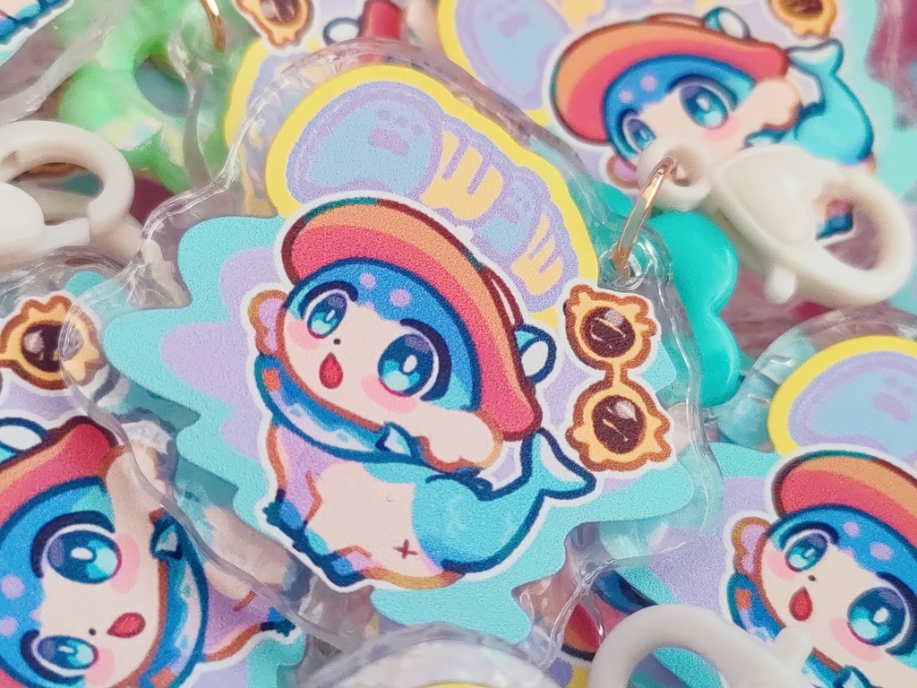 【11/22日  21時再頒】あうあうポポンアクキー（花色ランダム】