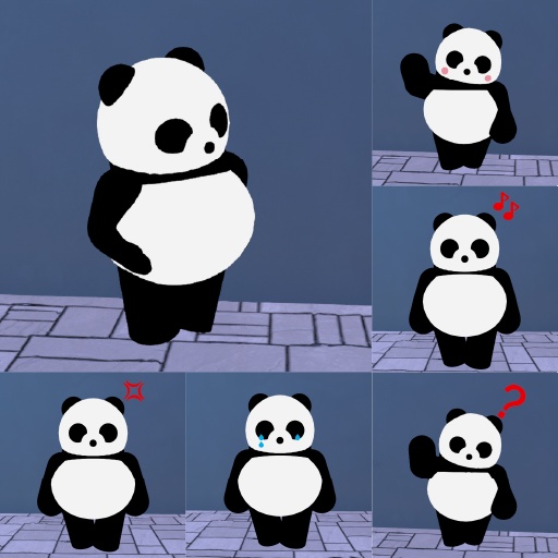 パンダ型アバター『Kepa』完全版(VRM形式)