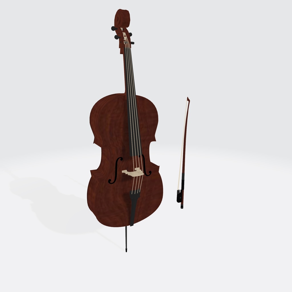 チェロと弓（楽器の３Dモデル）