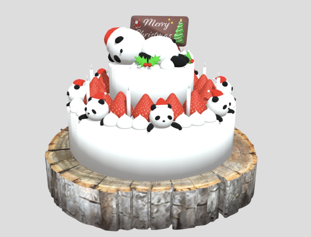クリスマスケーキ(FBX/Blender)
