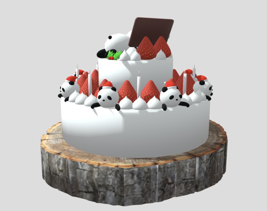 クリスマスケーキ(FBX/Blender)