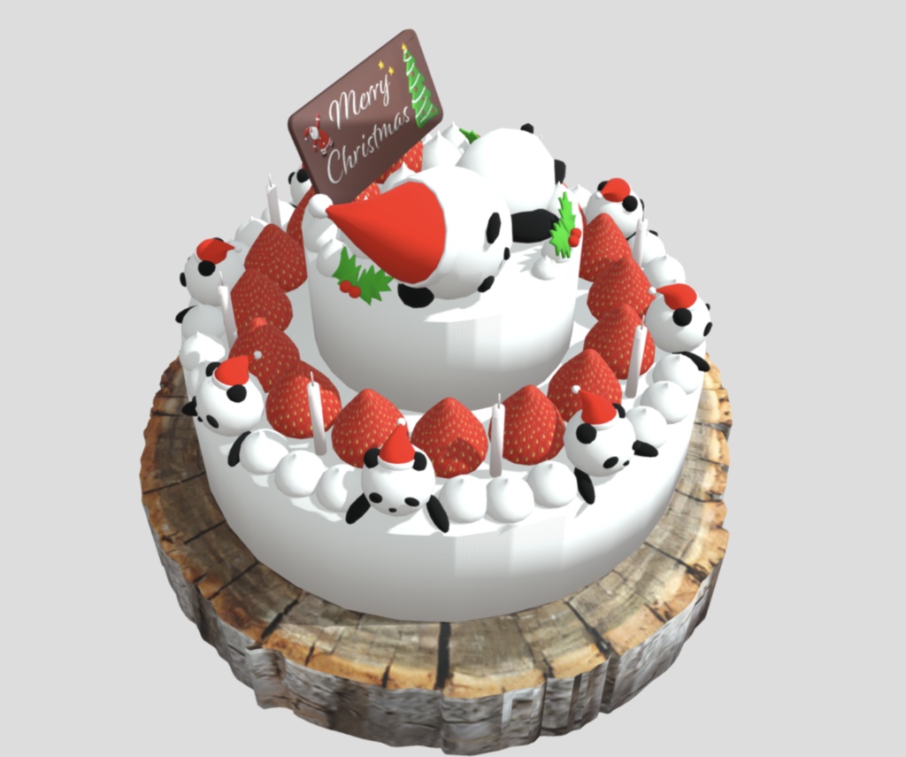 クリスマスケーキ(FBX/Blender)