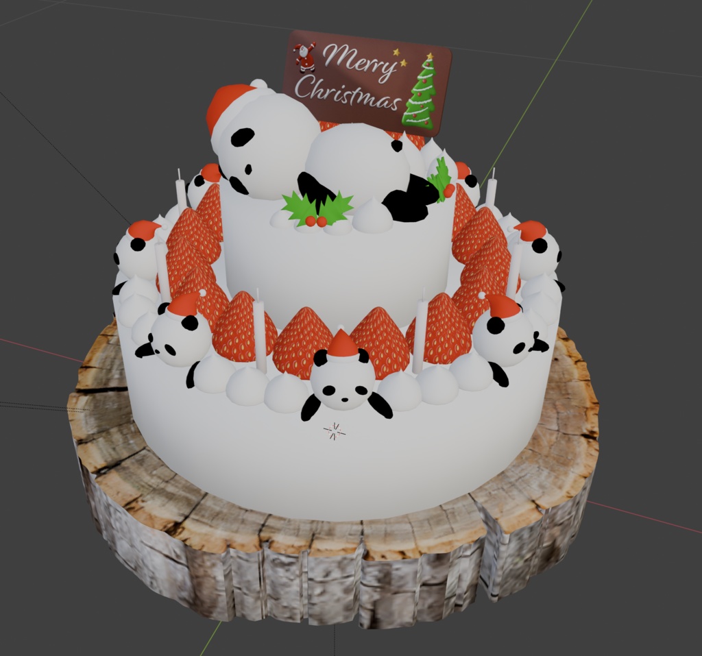 クリスマスケーキ（FBX／Blender）