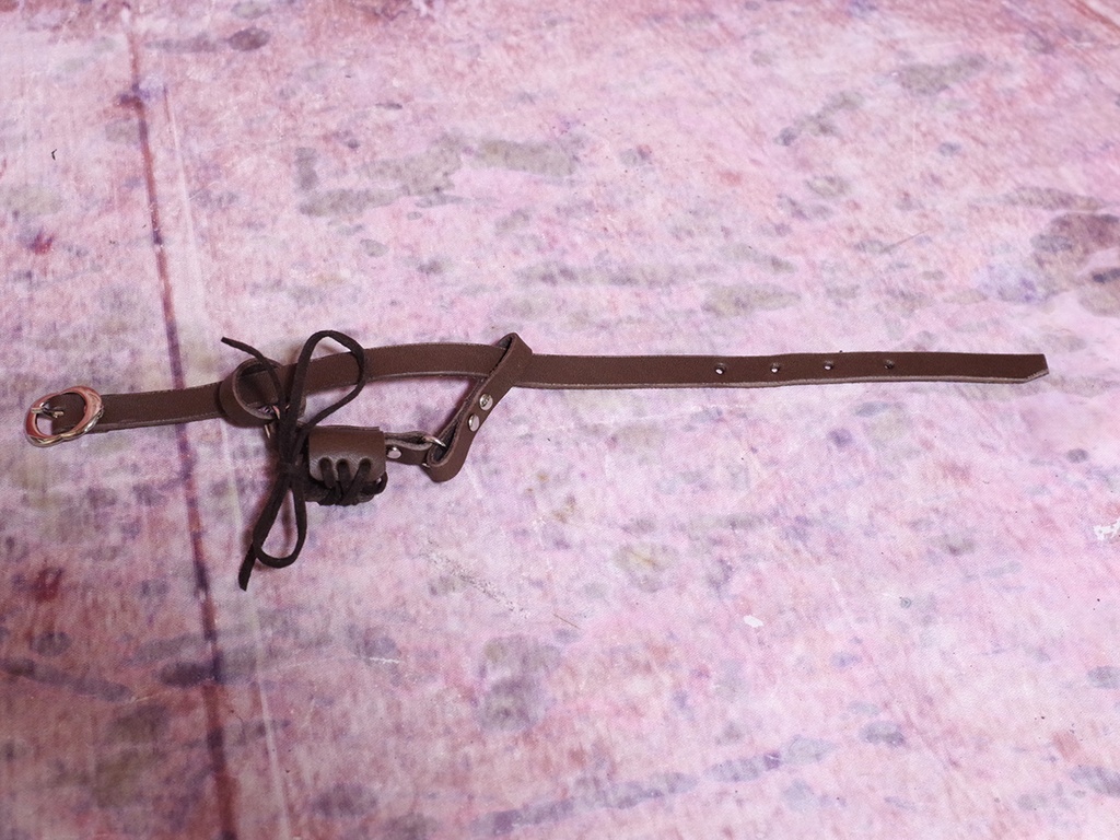 牛革製剣帯・斜め差し (ダークブラウン) 1/3ドール用