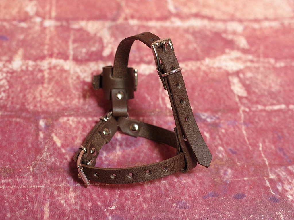 牛革製剣帯・背負い (ダークブラウン) 1/3ドール用