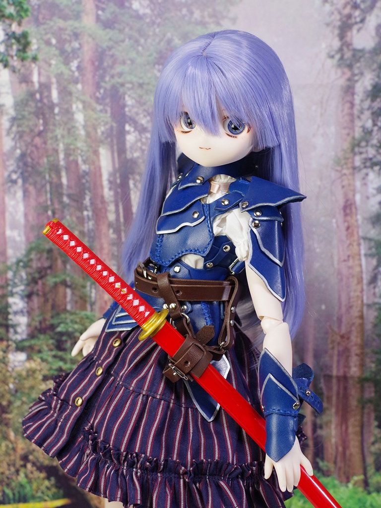 牛革製剣帯・斜め差し改 (ダークブラウン) 1/3ドール用