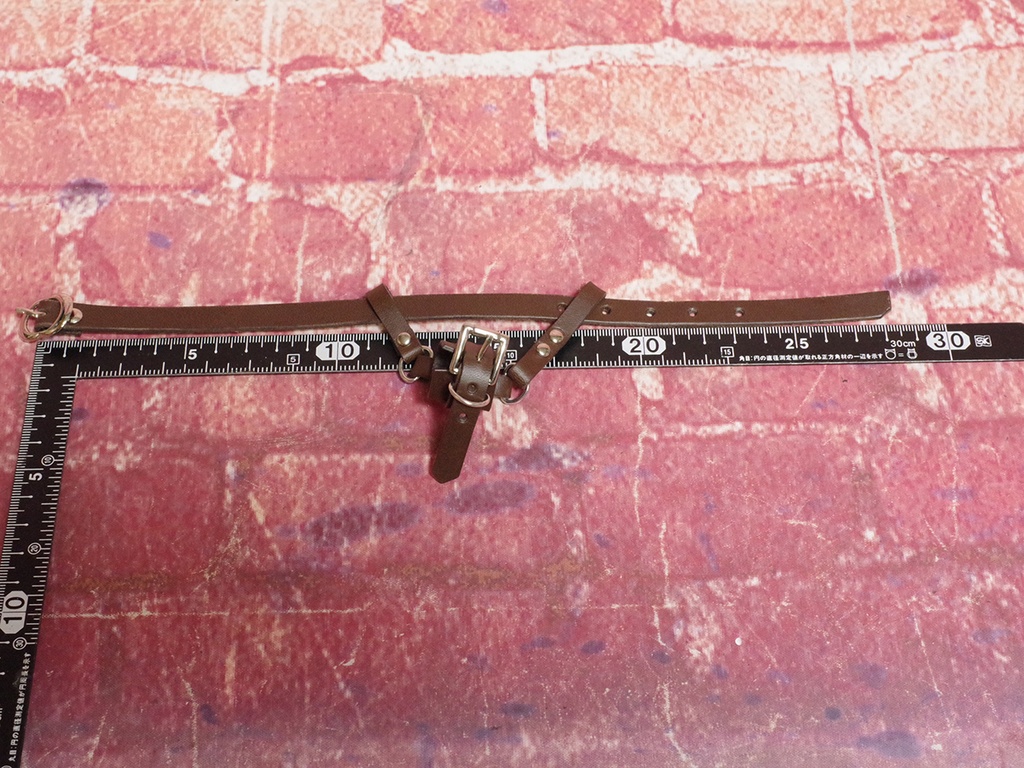 牛革製剣帯・斜め差し改 (ダークブラウン) 1/3ドール用