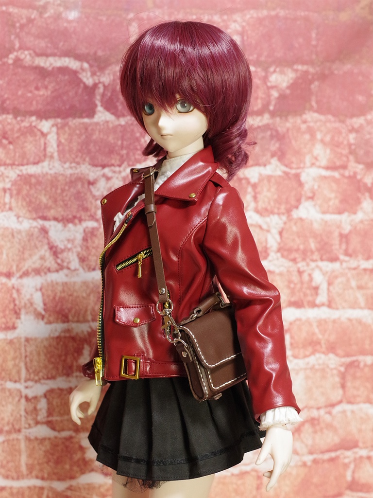 1/3ドール用革の3wayバッグ(ダークブラウン・シルバーホック)