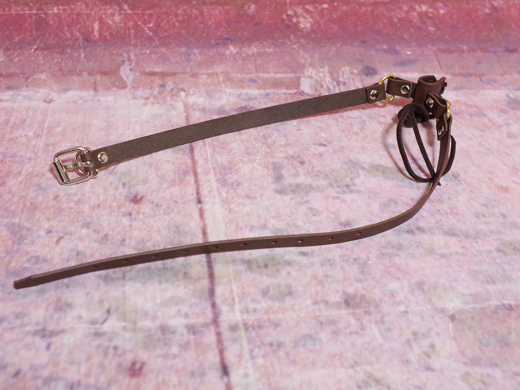 牛革製剣帯・ダブル (ダークブラウン)