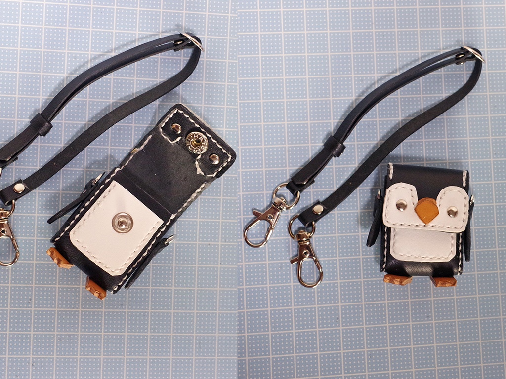 1/3ドール用革の子ペンギンショルダーバッグ(ブラック)