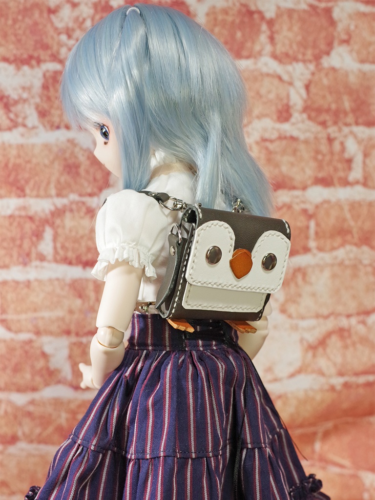 1/3ドール用革の2WAYペンギンバッグ(グレー)