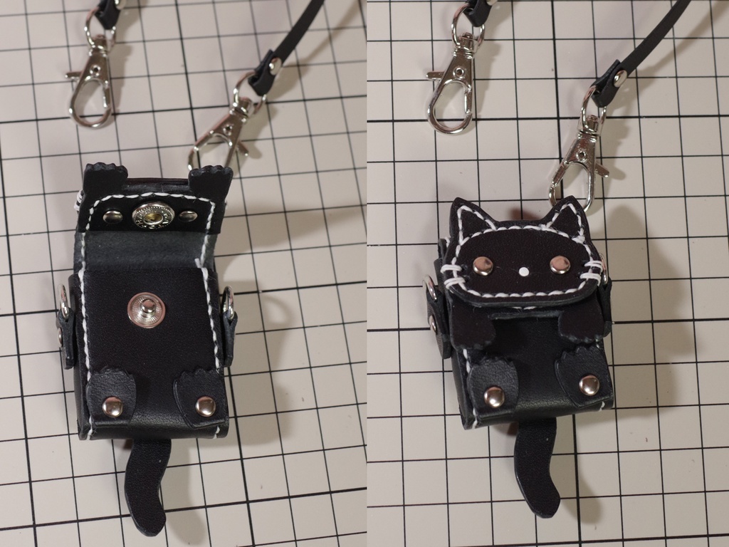 1/3ドール用革の黒猫バッグ